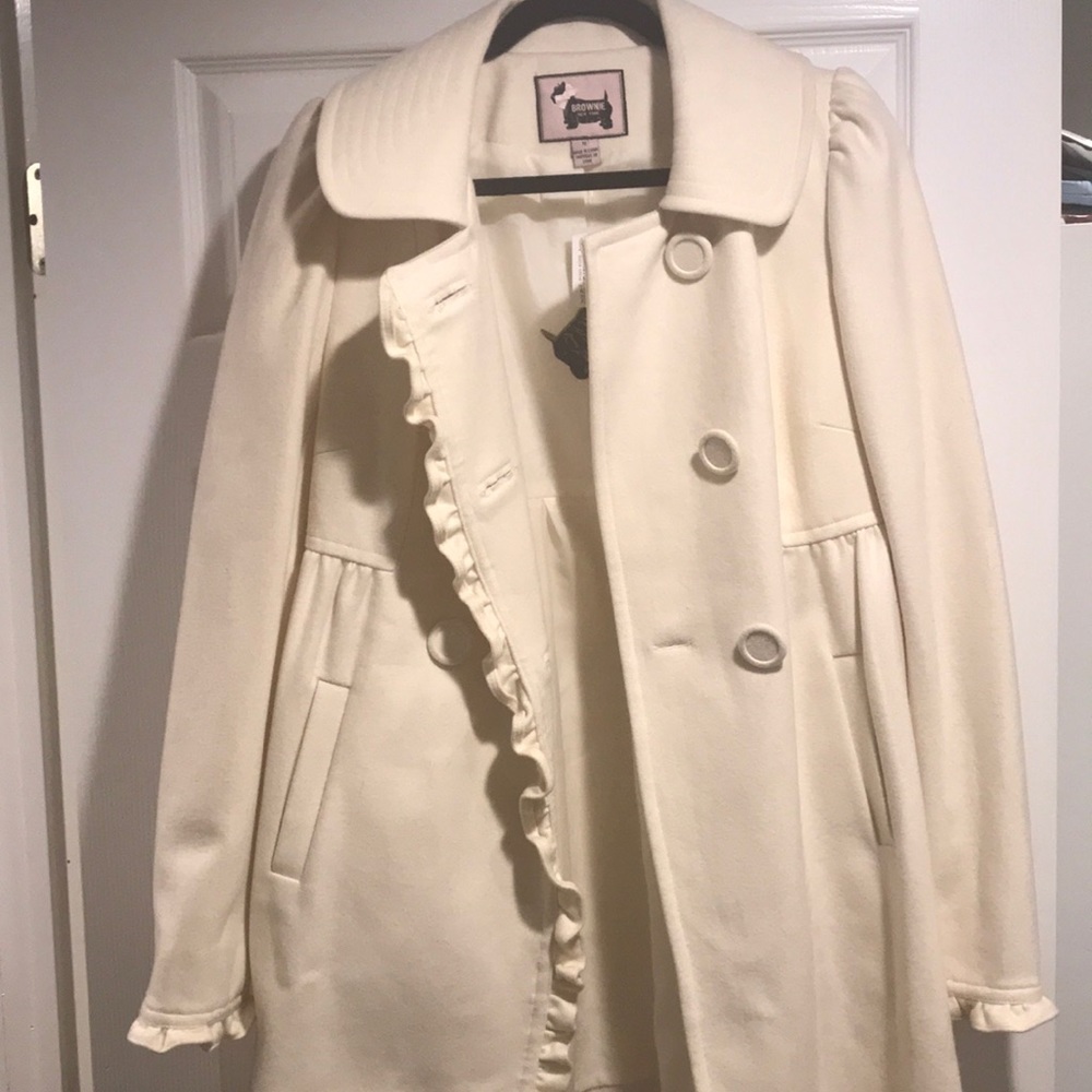 Ruffled pea coat